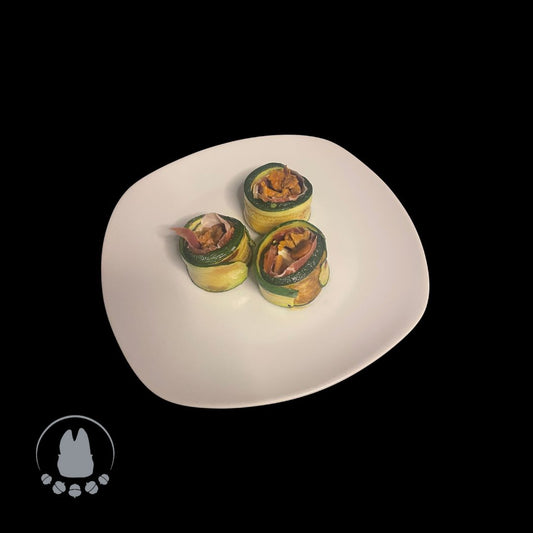 Boletus-Vulkan mit BavarianBlue und Pata Negra Ibérico-Schinken. Ein fantastisches Rezept mit Iberico Pata Negra Schinken. Sehr einfach zuzubereiten!