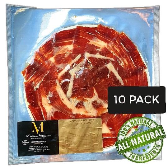 Perfekt geschnittenes Iberico-Schinken, vakuumverpackt und servierfertig