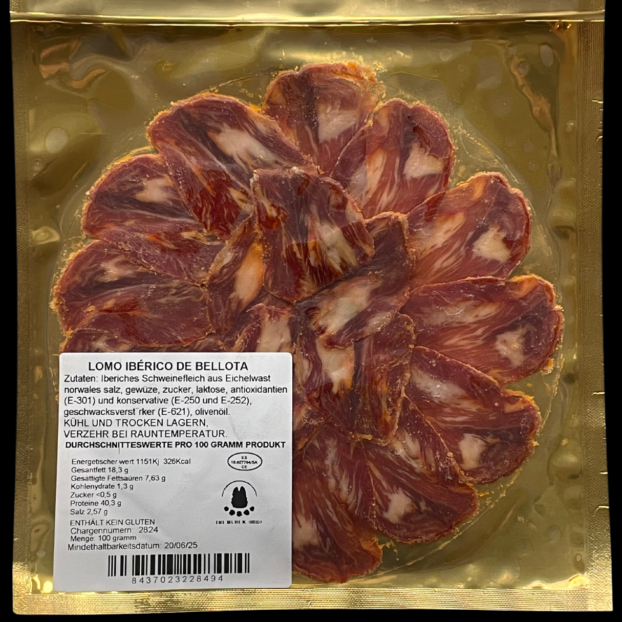 ⚫️ 100 g - LOMO - Iberico 'Bellota Pata Negra', 6+Monate gereift