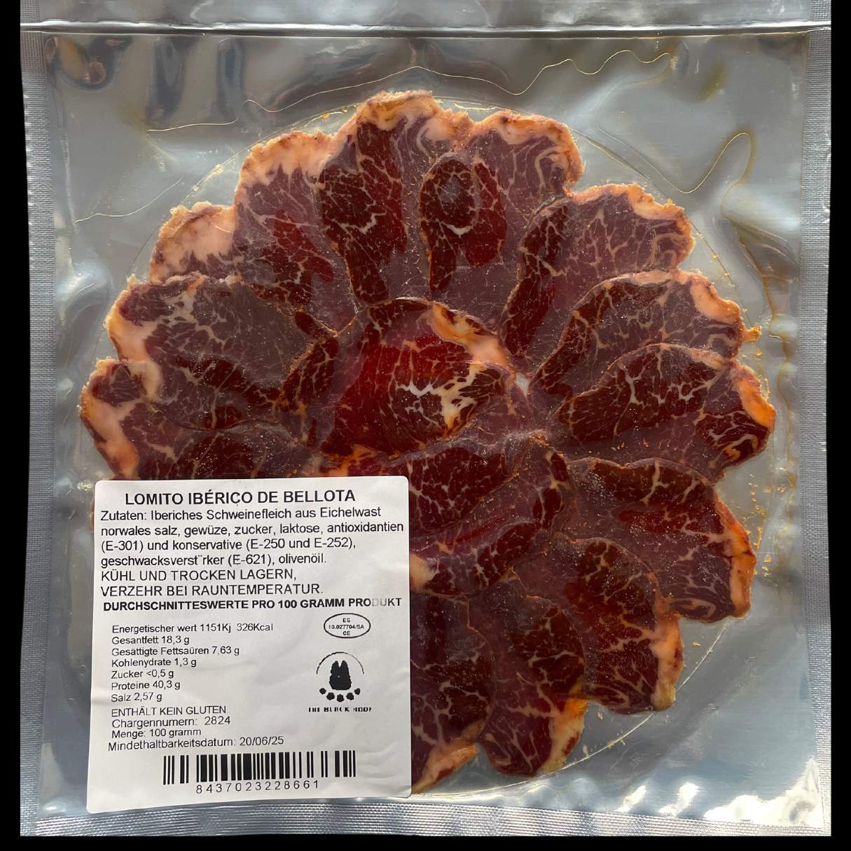 ⚫️ 100 g - LOMITO - Iberico 'Bellota Pata Negra', 6+Monate gereift