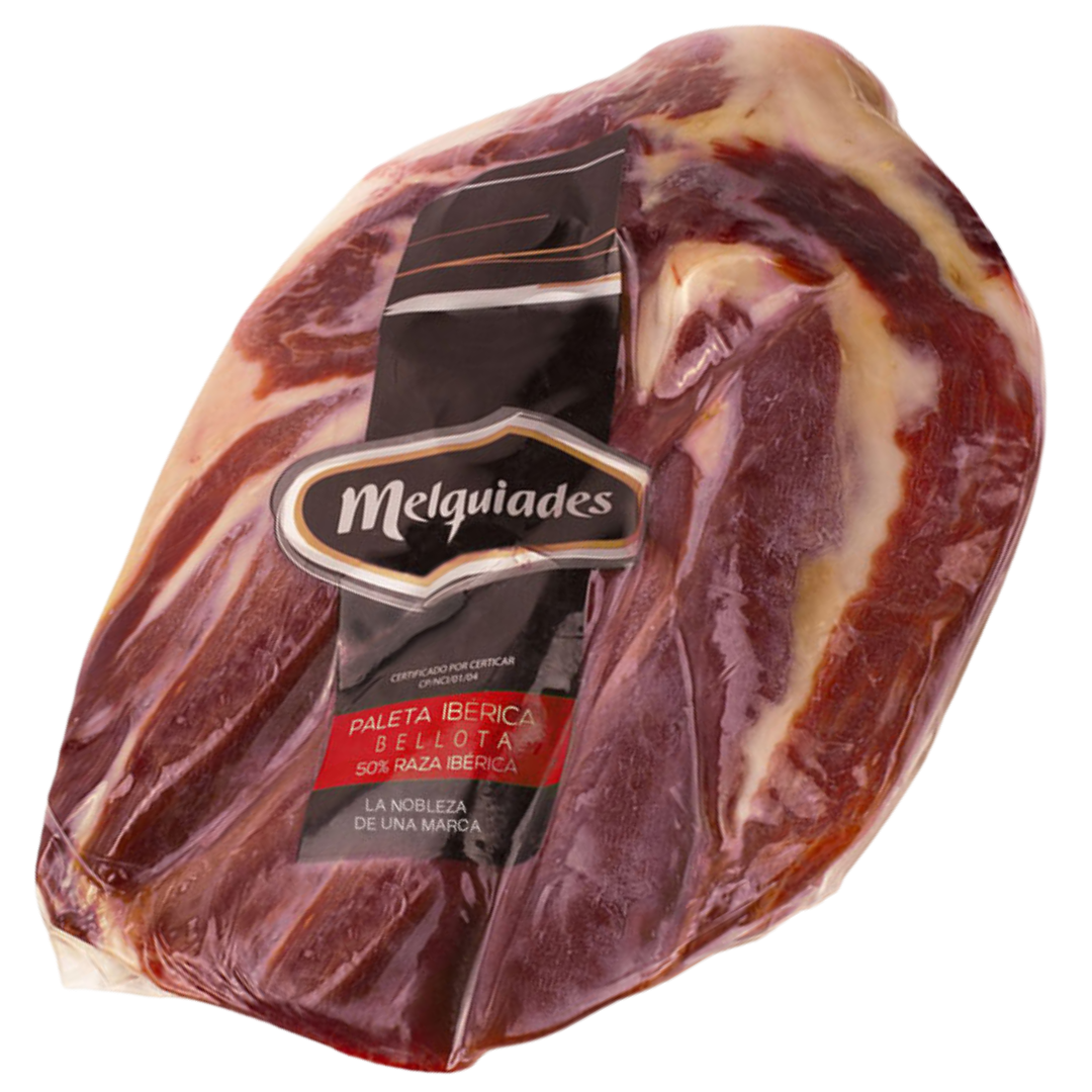 Iberischer Vorderschinken ohne Knochen Red Label Bellota 50 Prozent vakuumverpackt