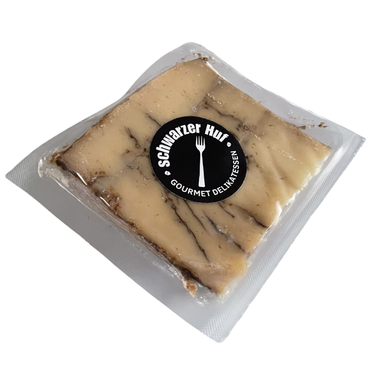 Vakuumverpackter spanischer Schafskäse mit Trüffel, aromatisch und fein marmoriert, Premium Delikatesse von Schwarzer Huf