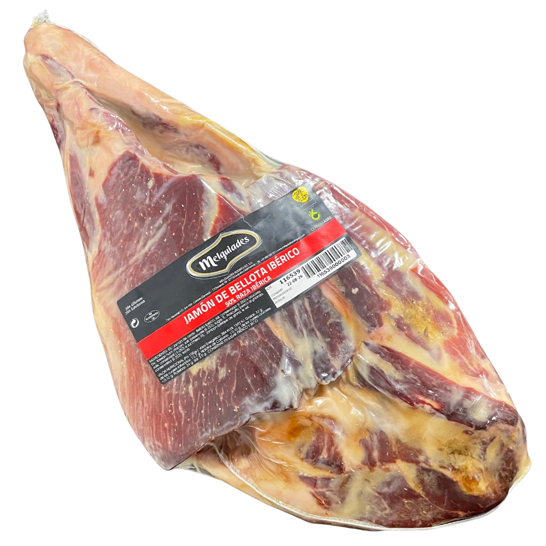 Iberischer Schinken ohne Knochen Red Label Bellota 50 Prozent vakuumverpackt