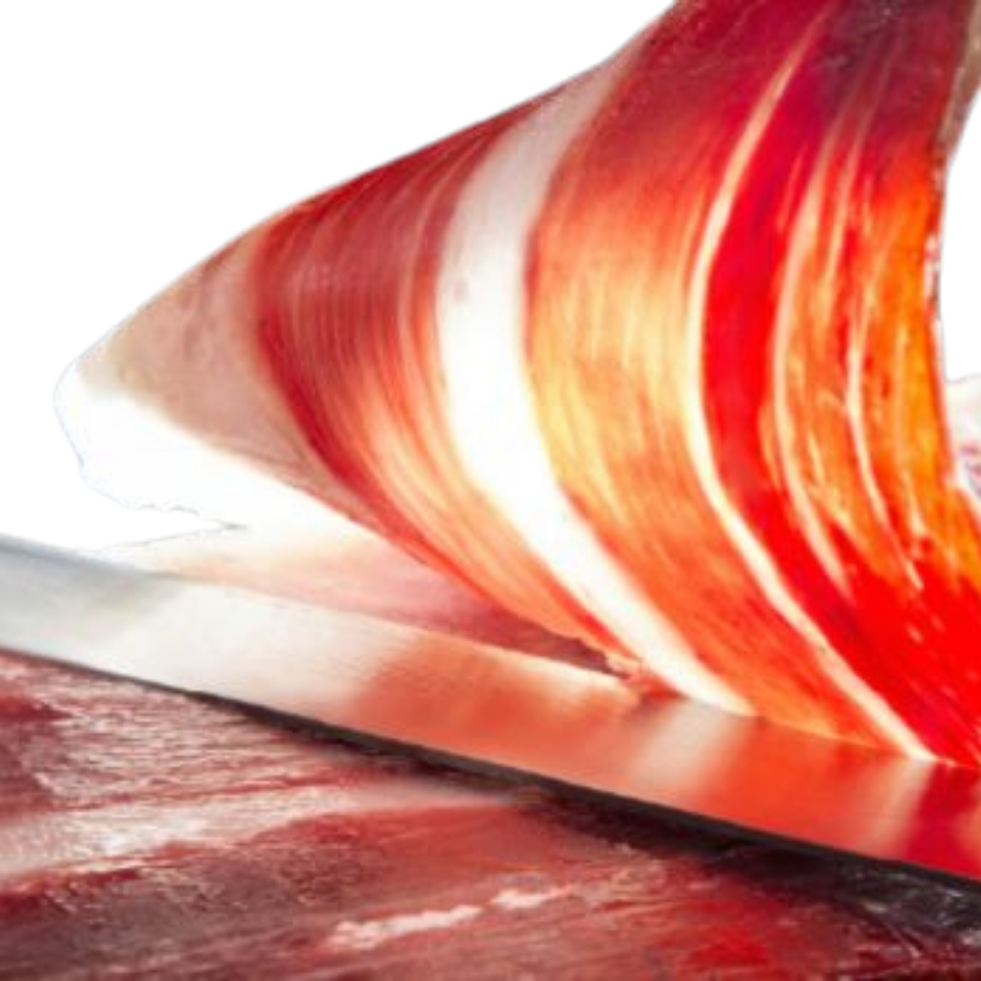 Traditioneller Anschnitt von iberischem Schinken