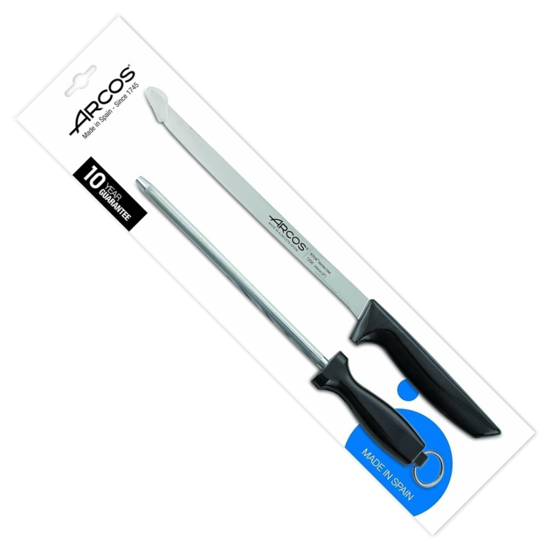 Professionelles Schinkenmesser von Arcos in Originalverpackung mit schlanker Klinge