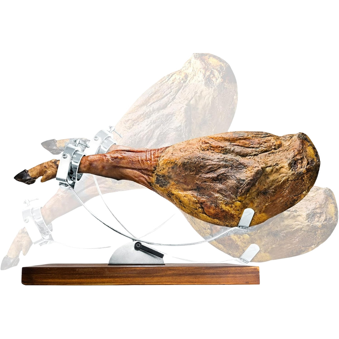 Schinkenhalter NERTHUS FIJ 853 im Einsatz mit spanischem Schinken für präzises Schneiden